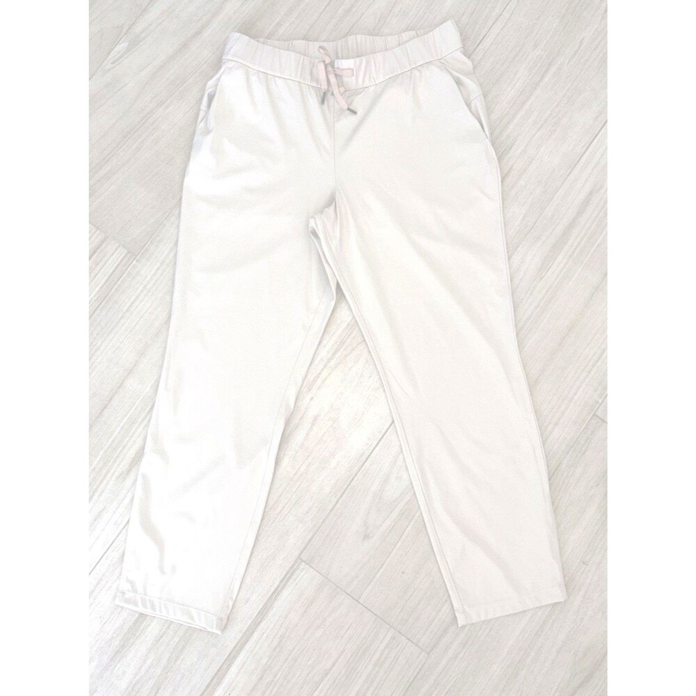 Womens Pants L Khaki Beige Performance Wear Drawstring Jogger Golf Athleisure